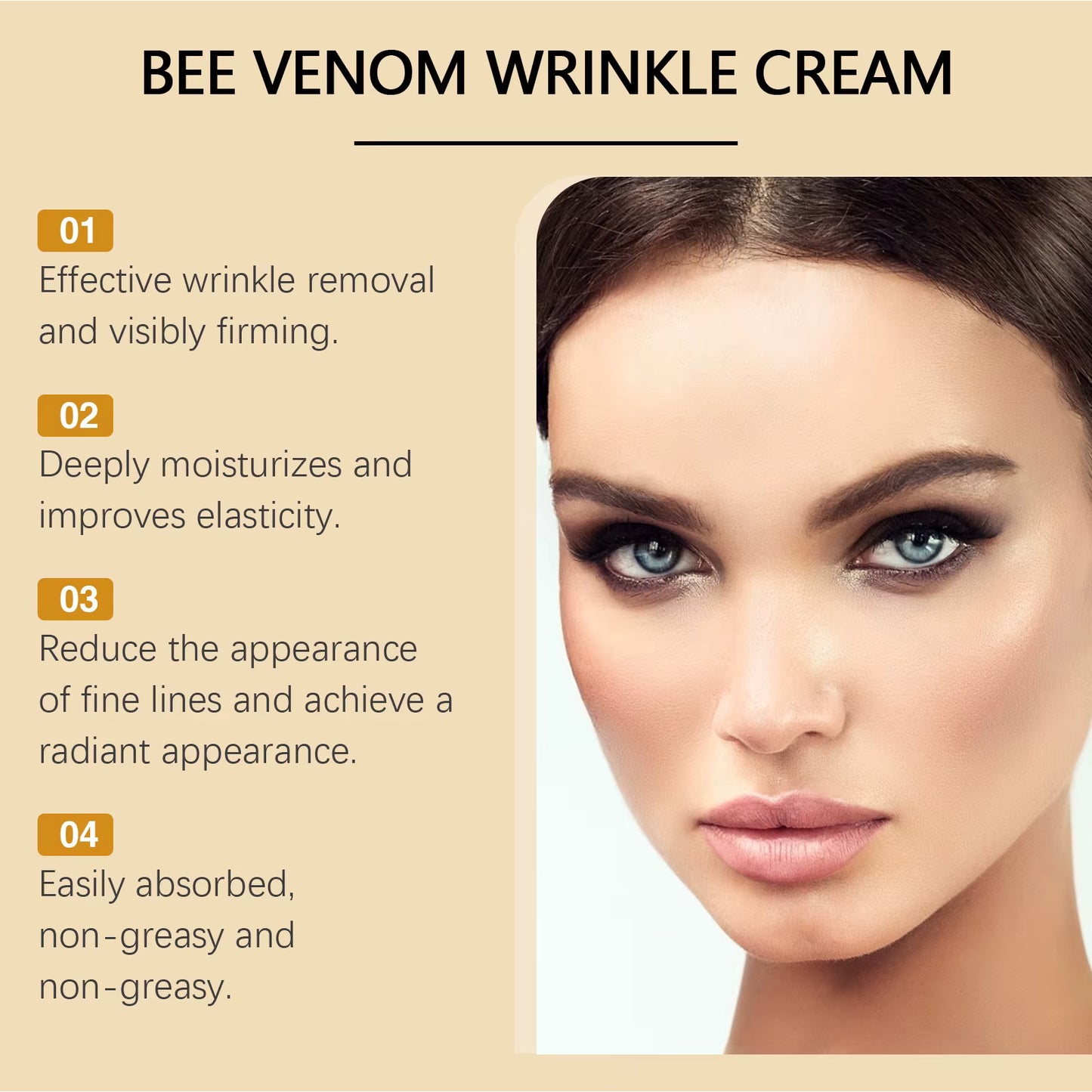 Bee Venom Wrinkle Removal Cream Moisturizing Facial Lifting Anti Sagging Improvement Tighten Skin Repair Care Bee Venom Cream